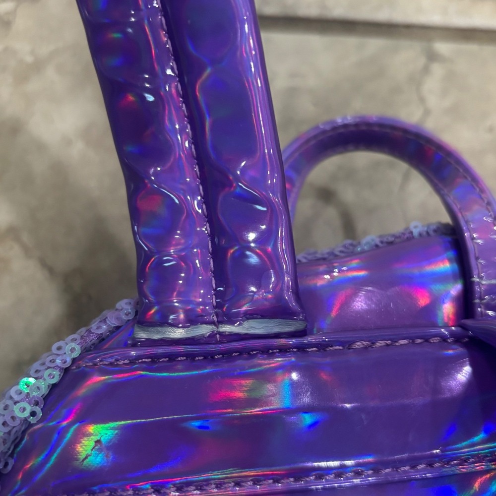 Disney Loungefly Little Mermaid Ariel Purple Sequin Holographic Mini Backpack - Picture 7 of 16